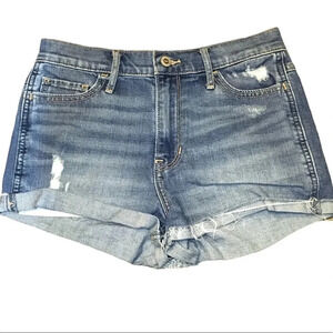 Hollister Light Wash High Rise Short-Short Denim Shorts Junior Size 3/26